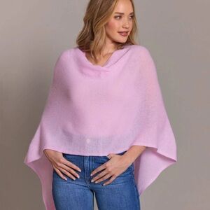 ALASHAN 100% Cashmere Dress Topper Pink One Size